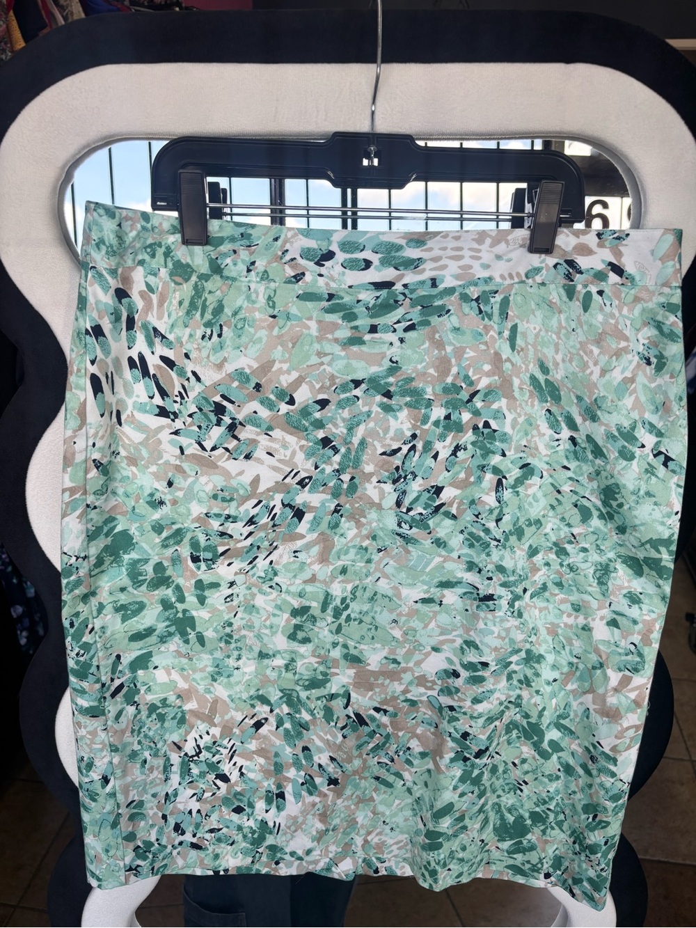 Van Heusen Mint Green Abstract Mini Skirt